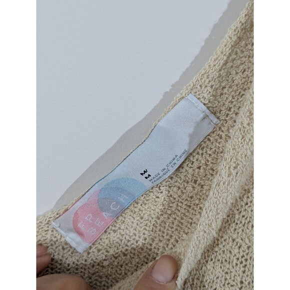 Free People FP Beach Boucle Sweater Tank Top M Ivory Cotton Blend Knit Sexy - Picture 4 of 7